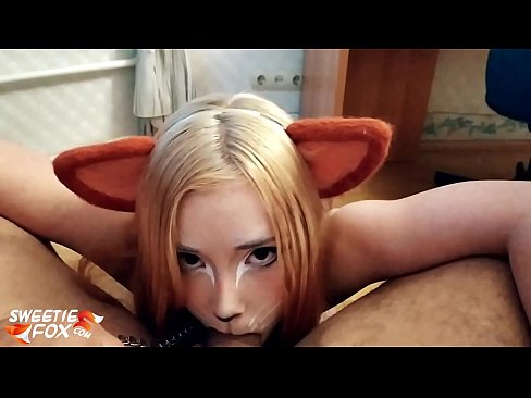 ❤️ Кицунэ заглотить хуй и сперма в рот ️ Видео траха на нашем сайте ️